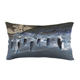 Подушка 3D антистресс с принтом Ночные пингвины в горах в Санкт-Петербурге, наволочка — 100% полиэстер, наполнитель — вспененный полистирол | состоит из подушки и наволочки на молнии | 