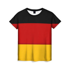 Женская футболка 3D с принтом Германия в Санкт-Петербурге, 100% полиэфир ( синтетическое хлопкоподобное полотно) | прямой крой, круглый вырез горловины, длина до линии бедер | germany | флаг