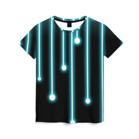 Женская футболка 3D с принтом Линии интернета в Санкт-Петербурге, 100% полиэфир ( синтетическое хлопкоподобное полотно) | прямой крой, круглый вырез горловины, длина до линии бедер | будущее | интернет | линии | технологии