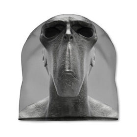 Шапка 3D с принтом Гуманоид в Санкт-Петербурге, 100% полиэстер | универсальный размер, печать по всей поверхности изделия | head | humanoid | sculpture | голова | идол | инопланетянин | истукан | космос | скульптура | статуя