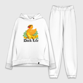 Женский костюм хлопок Oversize с принтом Duck Life в Санкт-Петербурге,  |  | duck | ducklife | life | thuglife | утка | уточка