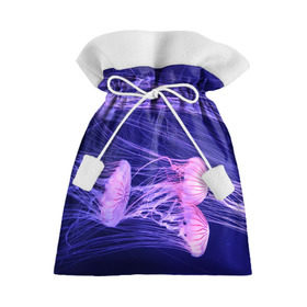 Подарочный 3D мешок с принтом Розовые медузы в Санкт-Петербурге, 100% полиэстер | Размер: 29*39 см | Тематика изображения на принте: аквариум | вода | дайвинг | милые | море | океан | плывет | подводный мир | рыбалка | рыбка | рыбы | стая | фауна