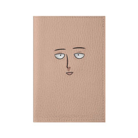 Обложка для паспорта матовая кожа с принтом One punch man в Санкт-Петербурге, натуральная матовая кожа | размер 19,3 х 13,7 см; прозрачные пластиковые крепления | anime | one punch man | saitama
