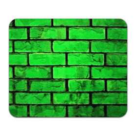 Коврик прямоугольный с принтом Зелёные кирпичики в Санкт-Петербурге, натуральный каучук | размер 230 х 185 мм; запечатка лицевой стороны | 3d | зелёные кирпичики | камень | краска | текстуры