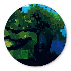 Коврик круглый с принтом Minecraft the Game в Санкт-Петербурге, резина и полиэстер | круглая форма, изображение наносится на всю лицевую часть | 3d | game | minecraft | башни | дорога | игры | песочница | светильник | тотем | храм | человечки