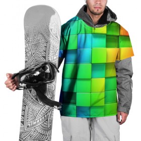 Накидка на куртку 3D с принтом Пазлы в Санкт-Петербурге, 100% полиэстер |  | абстракция | годнота | зеленый. кубы | пазлы | радуга | яркий
