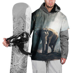 Накидка на куртку 3D с принтом Слон в лесу в Санкт-Петербурге, 100% полиэстер |  | африка | африканский | бивни | большой | гигант джунгли | зоопарк | индийский | индия | лесной великан | мамонт | огромный | саванна | сафари | серый | слон | слоненок | слониха | стадо | уши | хобот