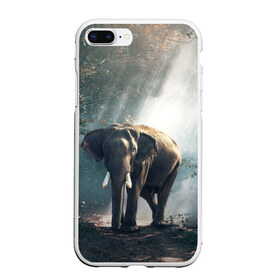 Чехол для iPhone 7Plus/8 Plus матовый с принтом Слон в лесу в Санкт-Петербурге, Силикон | Область печати: задняя сторона чехла, без боковых панелей | африка | африканский | бивни | большой | гигант джунгли | зоопарк | индийский | индия | лесной великан | мамонт | огромный | саванна | сафари | серый | слон | слоненок | слониха | стадо | уши | хобот