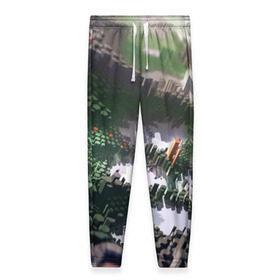 Женские брюки 3D с принтом Объемный эквалайзер в Санкт-Петербурге, полиэстер 100% | прямой крой, два кармана без застежек по бокам, с мягкой трикотажной резинкой на поясе и по низу штанин. В поясе для дополнительного комфорта — широкие завязки | 3д | графика | зеленый | объемный | оранжевый | эквалайзер