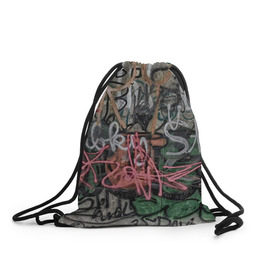 Рюкзак-мешок 3D с принтом Граффити в Санкт-Петербурге, 100% полиэстер | плотность ткани — 200 г/м2, размер — 35 х 45 см; лямки — толстые шнурки, застежка на шнуровке, без карманов и подкладки | 
