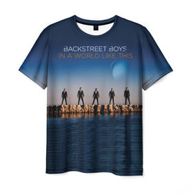 Мужская футболка 3D с принтом In A World Like This в Санкт-Петербурге, 100% полиэфир | прямой крой, круглый вырез горловины, длина до линии бедер | Тематика изображения на принте: backstreet boys | bsb