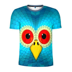 Мужская футболка 3D спортивная с принтом Сова в Санкт-Петербурге, 100% полиэстер с улучшенными характеристиками | приталенный силуэт, круглая горловина, широкие плечи, сужается к линии бедра | Тематика изображения на принте: 3d | глаза | голова | другие | животные | нос | прикольные | птицы | сова | цветные | яркие