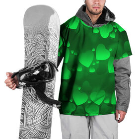 Накидка на куртку 3D с принтом Зеленые сердечки в Санкт-Петербурге, 100% полиэстер |  | Тематика изображения на принте: 14 февраля | 3d | день святого валентина | другие | зеленые | картинки | красивые | любовь | праздник | прикольные | сердечки | текстуры | яркие