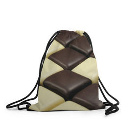 Рюкзак-мешок 3D с принтом Шоколадные конфеты в Санкт-Петербурге, 100% полиэстер | плотность ткани — 200 г/м2, размер — 35 х 45 см; лямки — толстые шнурки, застежка на шнуровке, без карманов и подкладки | десерт | еда | конфеты | сладкое | структуры | шахматы | шоколад