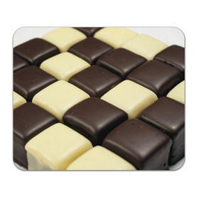 Коврик прямоугольный с принтом Шоколадные конфеты в Санкт-Петербурге, натуральный каучук | размер 230 х 185 мм; запечатка лицевой стороны | Тематика изображения на принте: десерт | еда | конфеты | сладкое | структуры | шахматы | шоколад