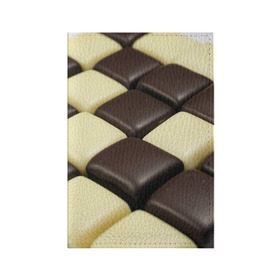 Обложка для паспорта матовая кожа с принтом Шоколадные конфеты в Санкт-Петербурге, натуральная матовая кожа | размер 19,3 х 13,7 см; прозрачные пластиковые крепления | Тематика изображения на принте: десерт | еда | конфеты | сладкое | структуры | шахматы | шоколад