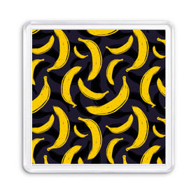 Магнит 55*55 с принтом Бананы в Санкт-Петербурге, Пластик | Размер: 65*65 мм; Размер печати: 55*55 мм | Тематика изображения на принте: bananas | food. vegan | fruit | yellow | бананы | веган | еда | желтый | фрукты