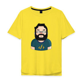 Мужская футболка хлопок Oversize с принтом Codefest`17_3 в Санкт-Петербурге, 100% хлопок | свободный крой, круглый ворот, “спинка” длиннее передней части | codefest | админ | борода | код | кодефест | кодфест | компбютер | ноутбук | программирование | программист