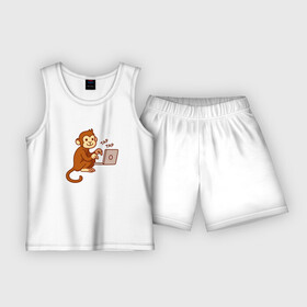 Детская пижама с шортами хлопок с принтом Codefest 17_6 в Санкт-Петербурге,  |  | codefest | tap | админ | код | кодефест | кодфест | ноутбук | обезьяна | программирование | программист | тап