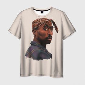 Мужская футболка 3D с принтом Tupac в Санкт-Петербурге, 100% полиэфир | прямой крой, круглый вырез горловины, длина до линии бедер | 2pac | rap | shakur | tupac | рэп | тупак | шакур