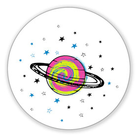 Коврик круглый с принтом Планета в Санкт-Петербурге, резина и полиэстер | круглая форма, изображение наносится на всю лицевую часть | звезда | звезды | космос | планета | планеты | ракета | ракеты