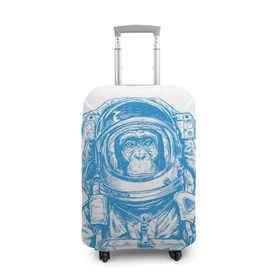 Чехол для чемодана 3D с принтом Космомакака в Санкт-Петербурге, 86% полиэфир, 14% спандекс | двустороннее нанесение принта, прорези для ручек и колес | день космонавтики | звезда | звезды | космонавт | космонавты | космос | планета | планеты | ракета | ракеты