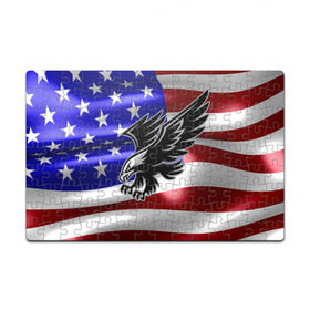 Пазл магнитный 126 элементов с принтом Флаг США с орлом в Санкт-Петербурге, полимерный материал с магнитным слоем | 126 деталей, размер изделия —  180*270 мм | usa | америка | белоголовый | герб | государство | доллар | дядя сэм | звездно полосатый флаг | лысый | нато | оон | орел | птица | свобода | символ | соединённые штаты америки | страна | сша | штат