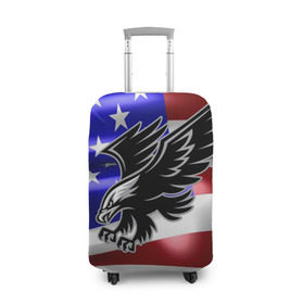 Чехол для чемодана 3D с принтом Флаг США с орлом в Санкт-Петербурге, 86% полиэфир, 14% спандекс | двустороннее нанесение принта, прорези для ручек и колес | usa | америка | белоголовый | герб | государство | доллар | дядя сэм | звездно полосатый флаг | лысый | нато | оон | орел | птица | свобода | символ | соединённые штаты америки | страна | сша | штат