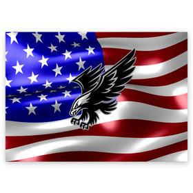 Поздравительная открытка с принтом Флаг США с орлом в Санкт-Петербурге, 100% бумага | плотность бумаги 280 г/м2, матовая, на обратной стороне линовка и место для марки
 | usa | америка | белоголовый | герб | государство | доллар | дядя сэм | звездно полосатый флаг | лысый | нато | оон | орел | птица | свобода | символ | соединённые штаты америки | страна | сша | штат