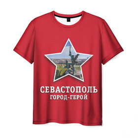 Мужская футболка 3D с принтом Севастополь город-герой в Санкт-Петербурге, 100% полиэфир | прямой крой, круглый вырез горловины, длина до линии бедер | 