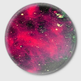 Значок с принтом Розовый космос в Санкт-Петербурге,  металл | круглая форма, металлическая застежка в виде булавки | nebula | space | star | вселенная | звезды | земля | космический | космос | планеты | плеяды | пространство | созвездие
