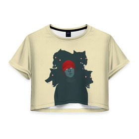 Женская футболка 3D укороченная с принтом Wolfs в Санкт-Петербурге, 100% полиэстер | круглая горловина, длина футболки до линии талии, рукава с отворотами | 21 pilots | twenty one pilots