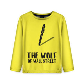 Детский лонгслив 3D с принтом Волк с Уолл Стрит в Санкт-Петербурге, 100% полиэстер | длинные рукава, круглый вырез горловины, полуприлегающий силуэт
 | the wolf of wall street | волк с уолл стрит | леонардо дикаприо | мартин скорсезе | продай мне эту ручку