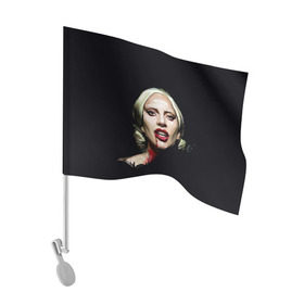 Флаг для автомобиля с принтом Леди Гага в Санкт-Петербурге, 100% полиэстер | Размер: 30*21 см | lady gaga | леди гага