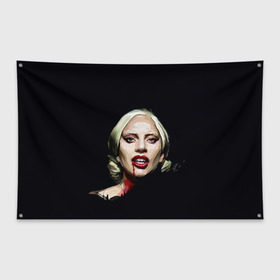 Флаг-баннер с принтом Леди Гага в Санкт-Петербурге, 100% полиэстер | размер 67 х 109 см, плотность ткани — 95 г/м2; по краям флага есть четыре люверса для крепления | lady gaga | леди гага