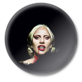 Значок с принтом Леди Гага в Санкт-Петербурге,  металл | круглая форма, металлическая застежка в виде булавки | lady gaga | леди гага