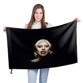 Флаг 3D с принтом Леди Гага в Санкт-Петербурге, 100% полиэстер | плотность ткани — 95 г/м2, размер — 67 х 109 см. Принт наносится с одной стороны | lady gaga | леди гага