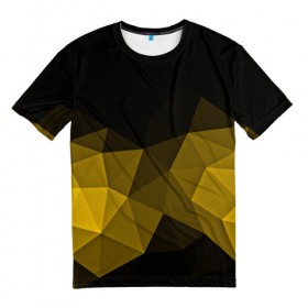Мужская футболка 3D с принтом Abstract yellow в Санкт-Петербурге, 100% полиэфир | прямой крой, круглый вырез горловины, длина до линии бедер | Тематика изображения на принте: 