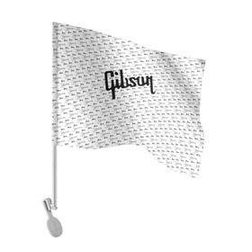 Флаг для автомобиля с принтом Gibson в Санкт-Петербурге, 100% полиэстер | Размер: 30*21 см | fender | gibson | guitar | ibanez | music | rock | гитара | музыка | рок