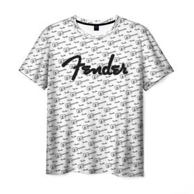 Мужская футболка 3D с принтом Fender в Санкт-Петербурге, 100% полиэфир | прямой крой, круглый вырез горловины, длина до линии бедер | Тематика изображения на принте: fender | gibson | guitar | ibanez | music | rock | гитара | музыка | рок
