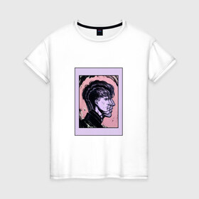 Женская футболка хлопок с принтом Стильная картинка в Санкт-Петербурге, 100% хлопок | прямой крой, круглый вырез горловины, длина до линии бедер, слегка спущенное плечо | голова | искусство | профиль | стиль | стильная картинка