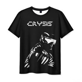 Мужская футболка 3D с принтом CRYSIS в Санкт-Петербурге, 100% полиэфир | прямой крой, круглый вырез горловины, длина до линии бедер | Тематика изображения на принте: crysis | другие | игра | крайзис | кризис | надпись | прикольные | пророк | черно белый
