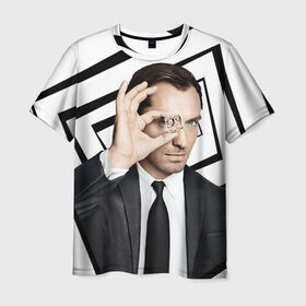 Мужская футболка 3D с принтом Джуд Лоу в Санкт-Петербурге, 100% полиэфир | прямой крой, круглый вырез горловины, длина до линии бедер | актер | ватсон | джуд | джуд лоу | лоу | холмс | шерлок