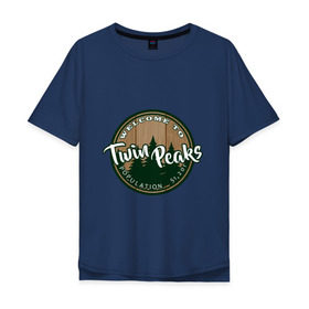 Мужская футболка хлопок Oversize с принтом Twin Peaks в Санкт-Петербурге, 100% хлопок | свободный крой, круглый ворот, “спинка” длиннее передней части | twin peaks твин пикс | девид линч | лес | лора палмер | сова | туман