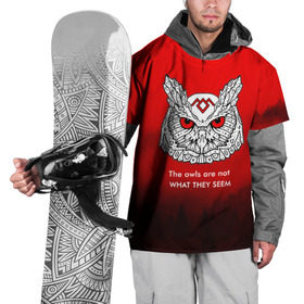 Накидка на куртку 3D с принтом Twin Peaks в Санкт-Петербурге, 100% полиэстер |  | Тематика изображения на принте: twin peaks твин пикс | девид линч | лес | лора палмер | сова | туман
