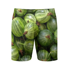 Мужские шорты 3D спортивные с принтом Крыжовник в Санкт-Петербурге,  |  | еда | зеленый | крыжовник | растения | текстура | фрукты | ягоды