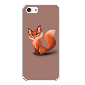 Чехол для iPhone 5/5S матовый с принтом Paint в Санкт-Петербурге, Силикон | Область печати: задняя сторона чехла, без боковых панелей | fox | red | лиса | лисенок | рыжая