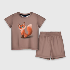 Детский костюм с шортами 3D с принтом Paint в Санкт-Петербурге,  |  | fox | red | лиса | лисенок | рыжая
