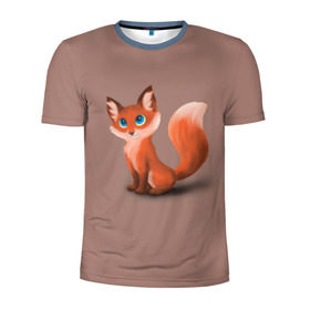Мужская футболка 3D спортивная с принтом Paint в Санкт-Петербурге, 100% полиэстер с улучшенными характеристиками | приталенный силуэт, круглая горловина, широкие плечи, сужается к линии бедра | fox | red | лиса | лисенок | рыжая