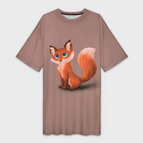 Платье-футболка 3D с принтом Paint в Санкт-Петербурге,  |  | fox | red | лиса | лисенок | рыжая